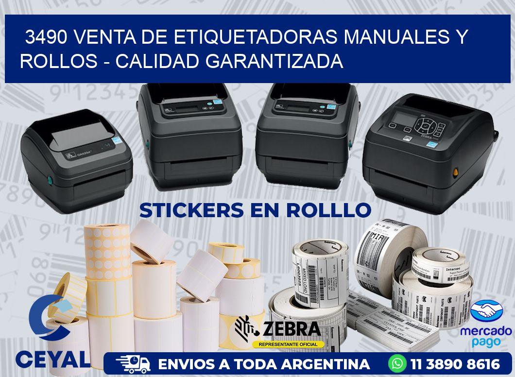 3490 VENTA DE ETIQUETADORAS MANUALES Y ROLLOS - CALIDAD GARANTIZADA