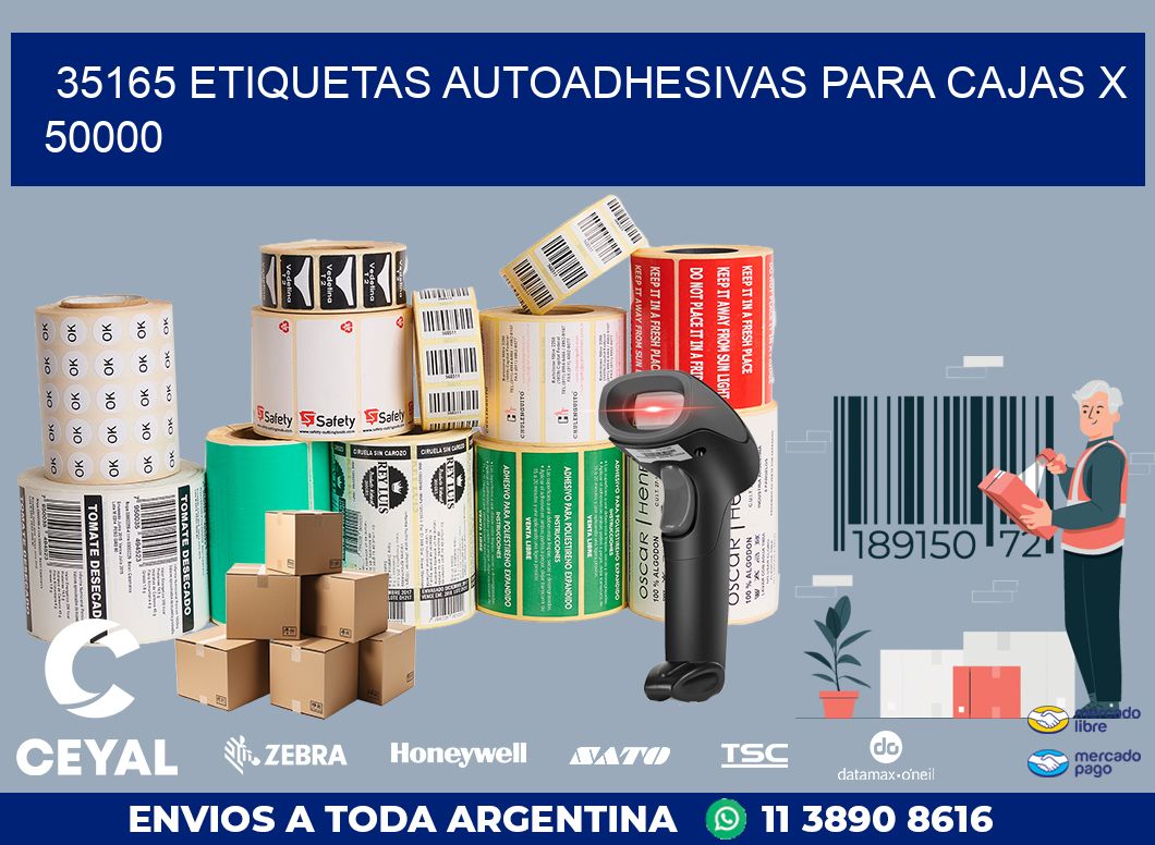 35165 ETIQUETAS AUTOADHESIVAS PARA CAJAS X 50000
