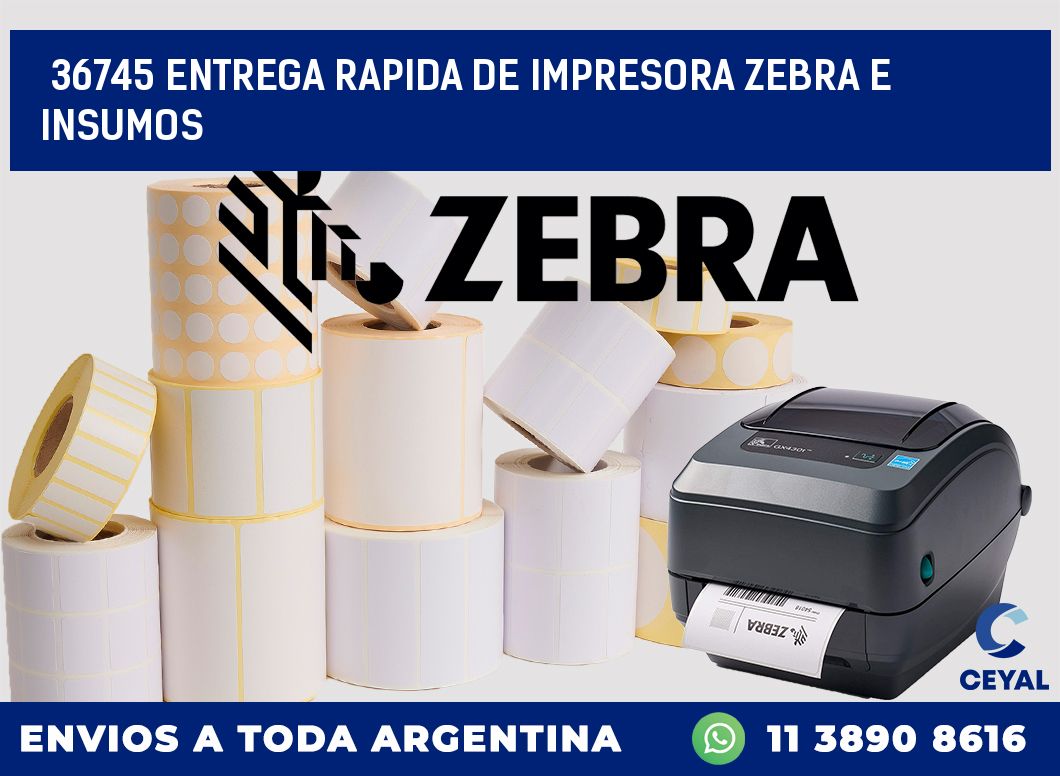 36745 ENTREGA RAPIDA DE IMPRESORA ZEBRA E INSUMOS