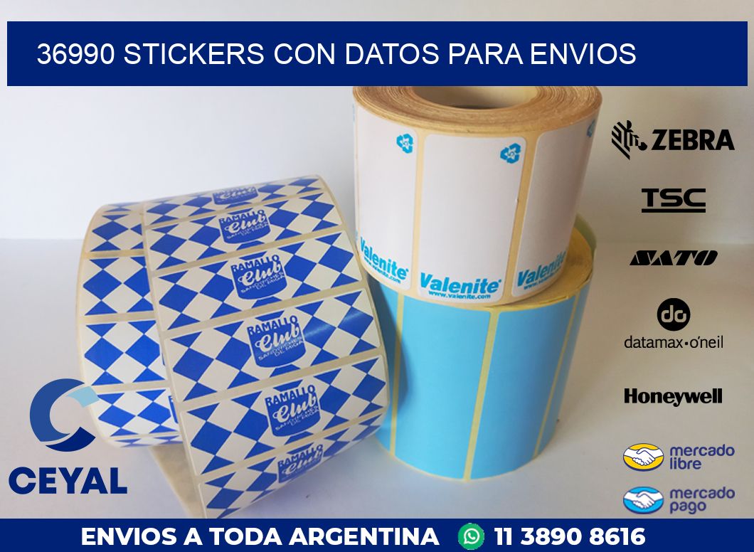 36990 STICKERS CON DATOS PARA ENVIOS