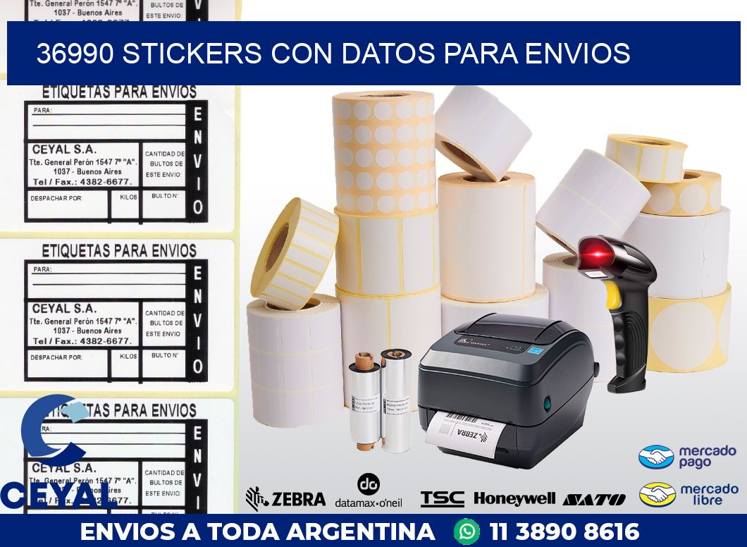 36990 STICKERS CON DATOS PARA ENVIOS
