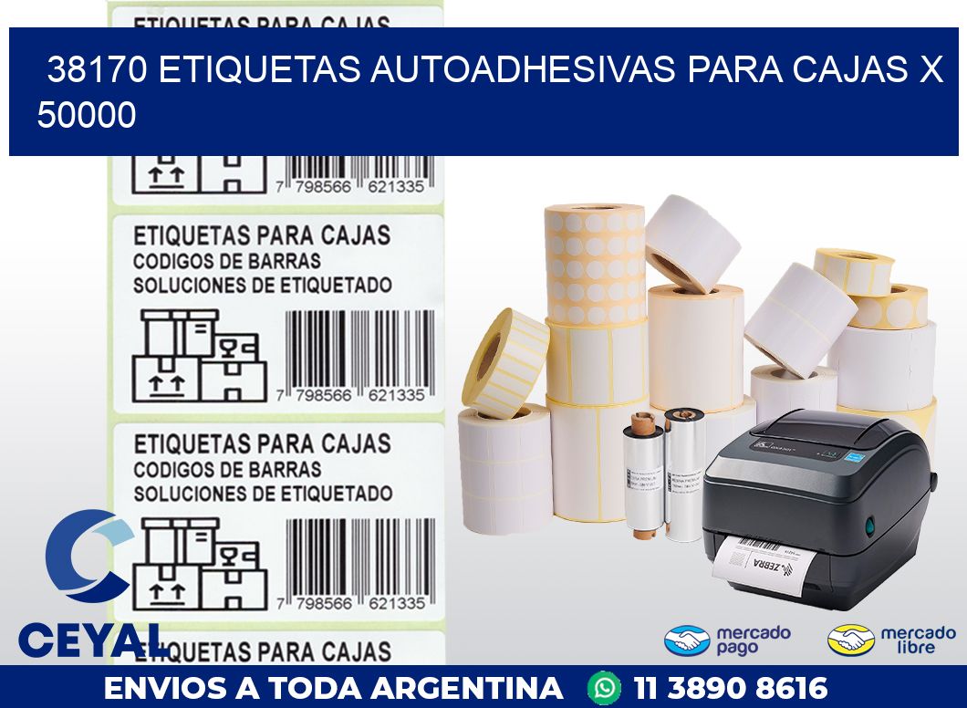 38170 ETIQUETAS AUTOADHESIVAS PARA CAJAS X 50000