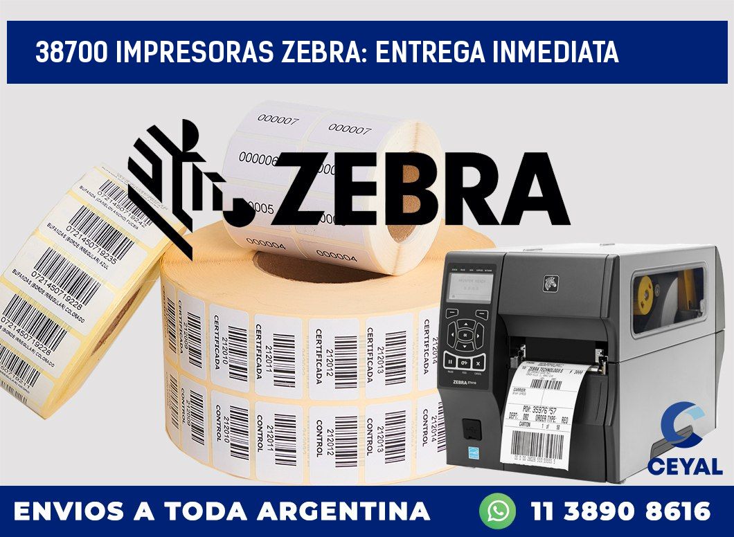 38700 IMPRESORAS ZEBRA: ENTREGA INMEDIATA