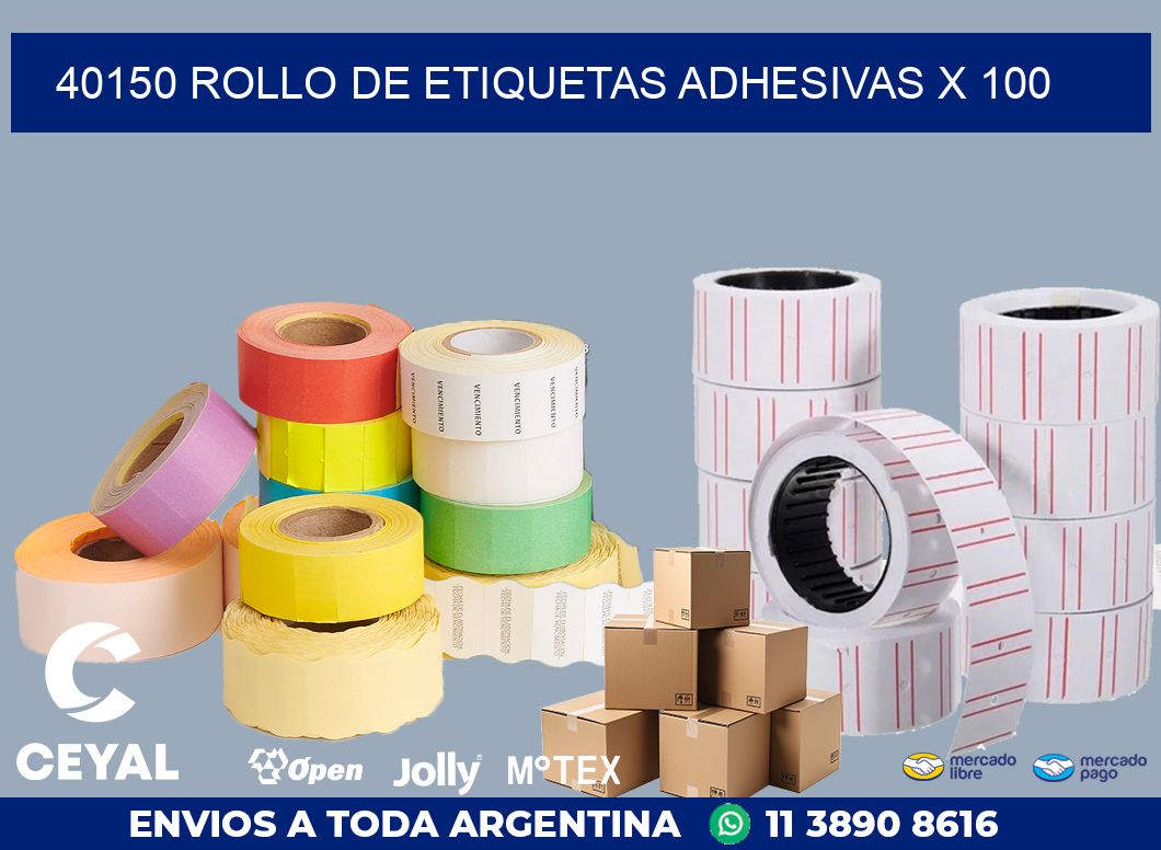 40150 ROLLO DE ETIQUETAS ADHESIVAS X 100
