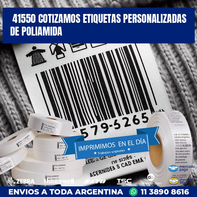 41550 COTIZAMOS ETIQUETAS PERSONALIZADAS DE POLIAMIDA