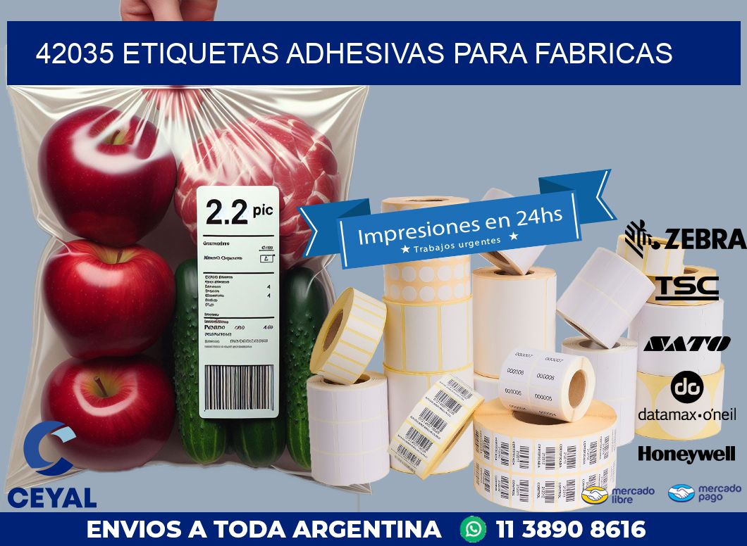 42035 ETIQUETAS ADHESIVAS PARA FABRICAS