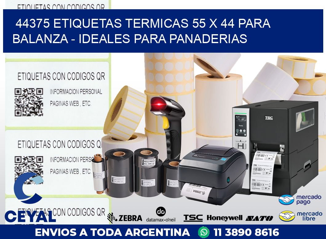 44375 ETIQUETAS TERMICAS 55 X 44 PARA BALANZA – IDEALES PARA PANADERIAS