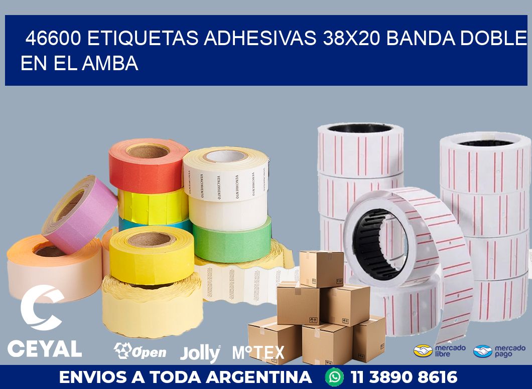 46600 ETIQUETAS ADHESIVAS 38X20 BANDA DOBLE EN EL AMBA