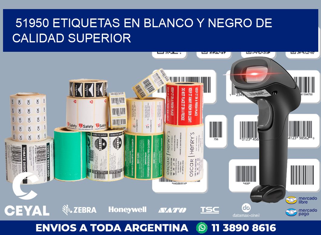51950 ETIQUETAS EN BLANCO Y NEGRO DE CALIDAD SUPERIOR
