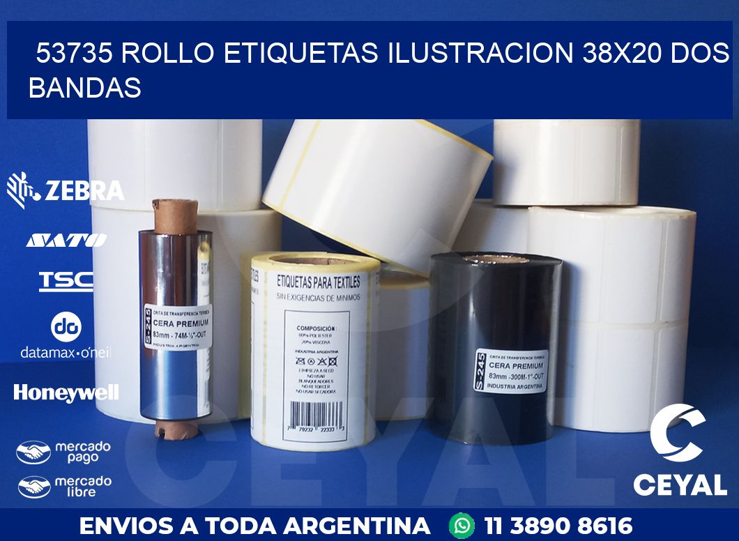 53735 ROLLO ETIQUETAS ILUSTRACION 38X20 DOS BANDAS