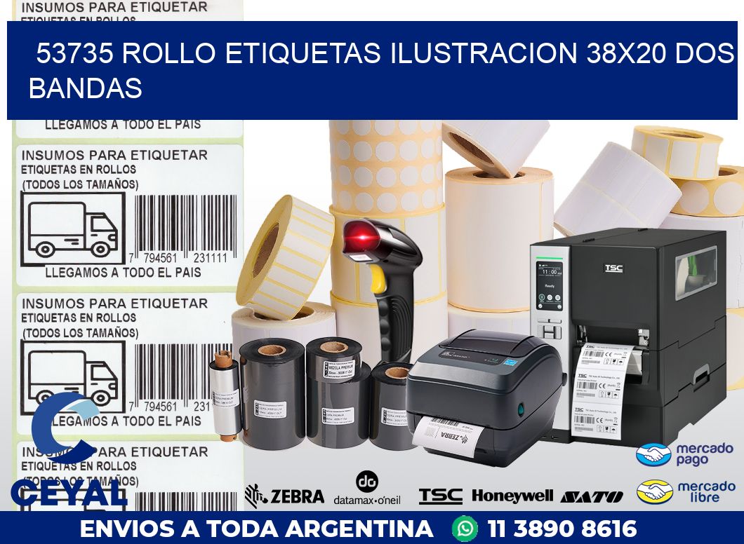 53735 ROLLO ETIQUETAS ILUSTRACION 38X20 DOS BANDAS