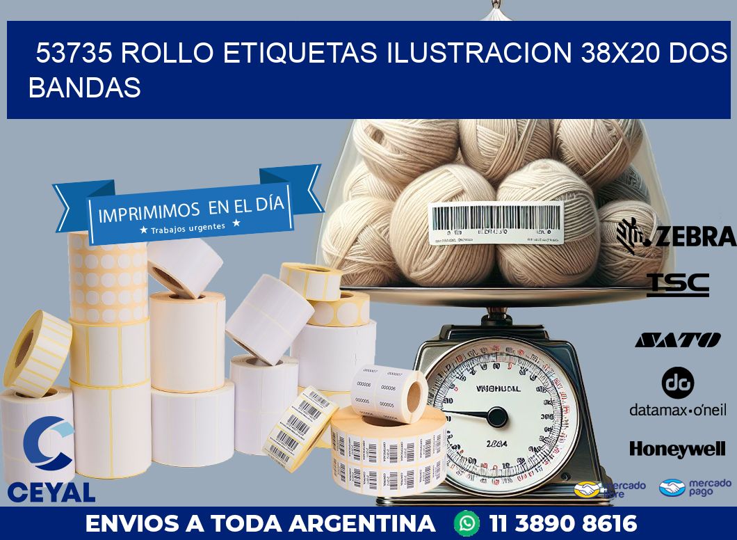 53735 ROLLO ETIQUETAS ILUSTRACION 38X20 DOS BANDAS