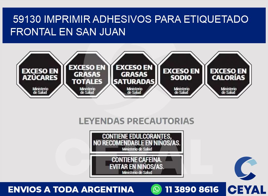 59130 IMPRIMIR ADHESIVOS PARA ETIQUETADO FRONTAL EN SAN JUAN