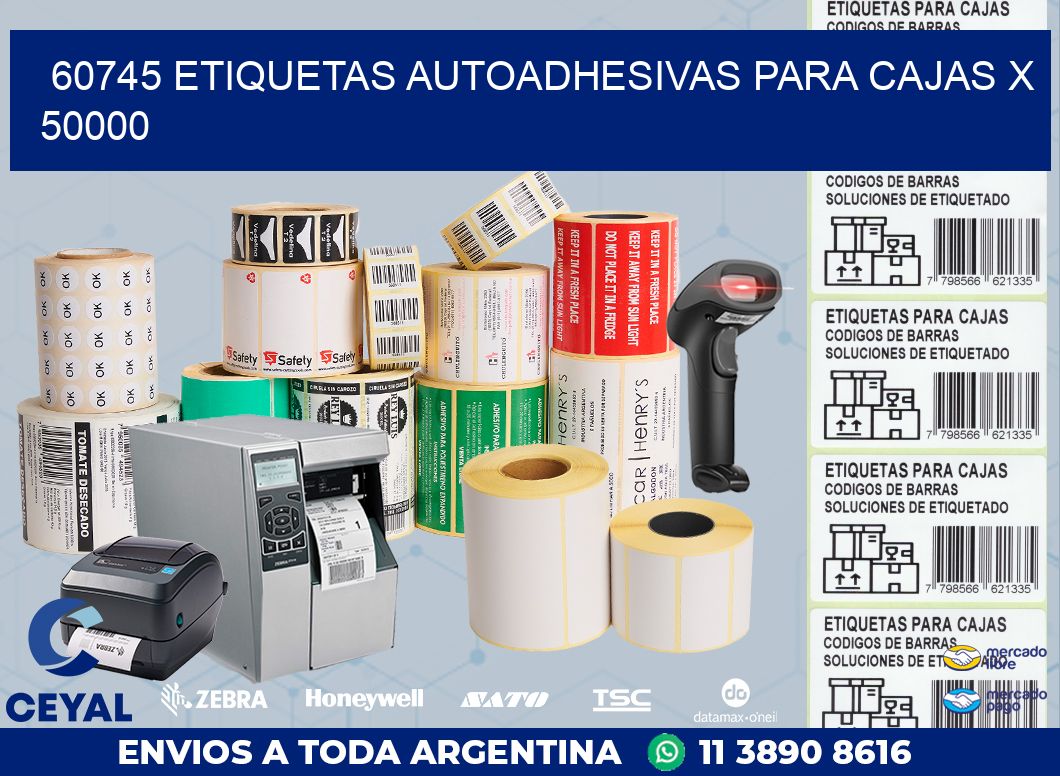 60745 ETIQUETAS AUTOADHESIVAS PARA CAJAS X 50000