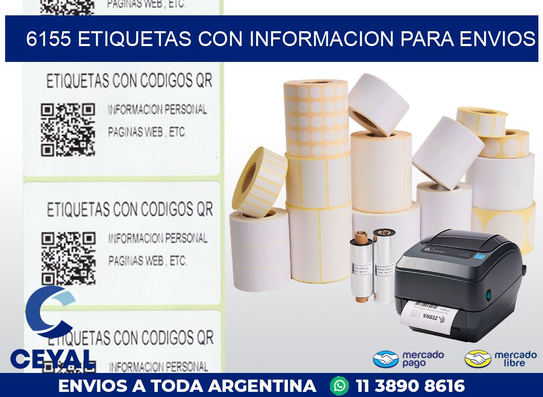 6155 ETIQUETAS CON INFORMACION PARA ENVIOS