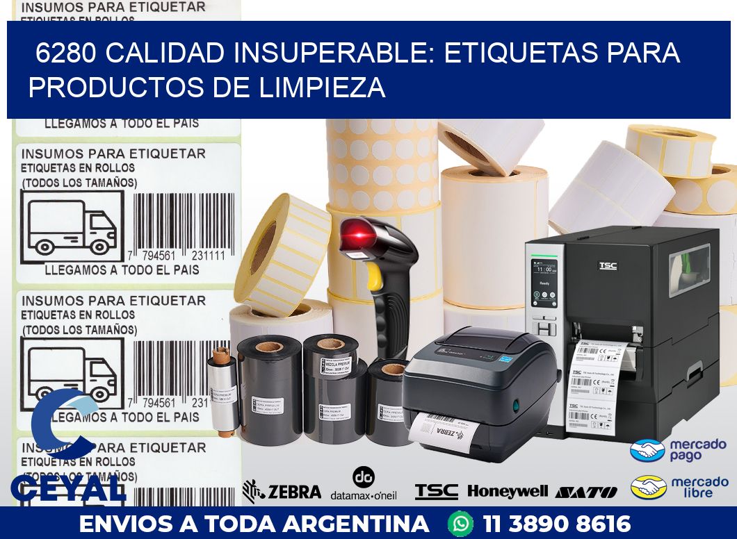 6280 CALIDAD INSUPERABLE: ETIQUETAS PARA PRODUCTOS DE LIMPIEZA