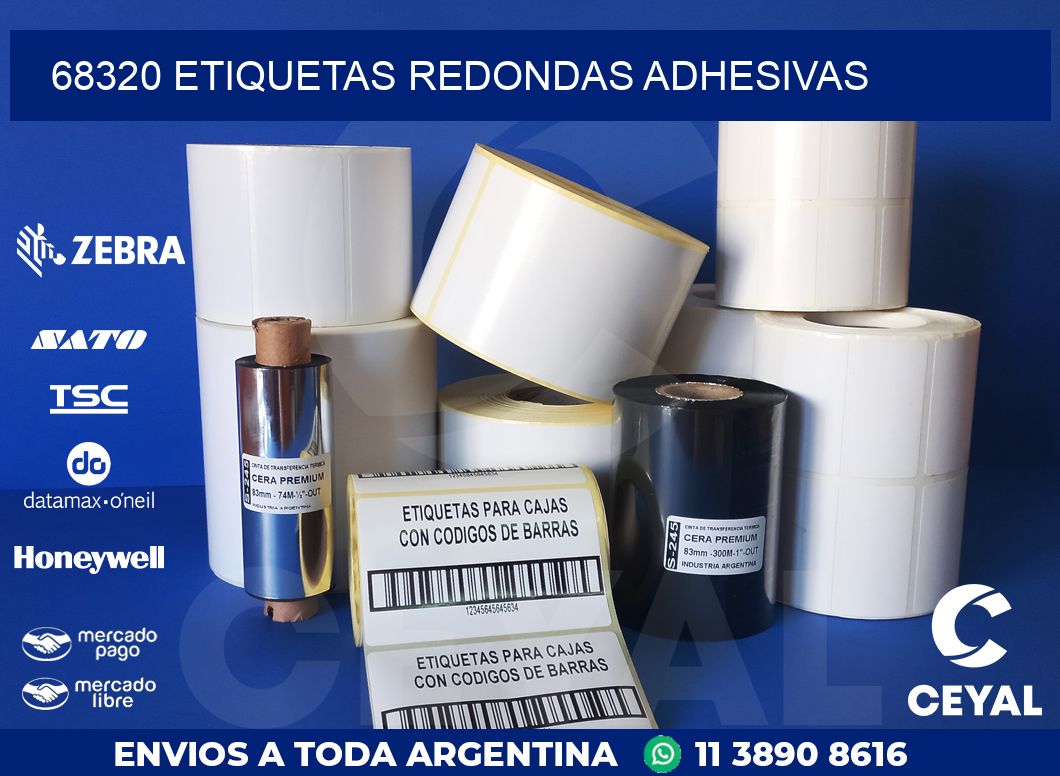 68320 ETIQUETAS REDONDAS ADHESIVAS