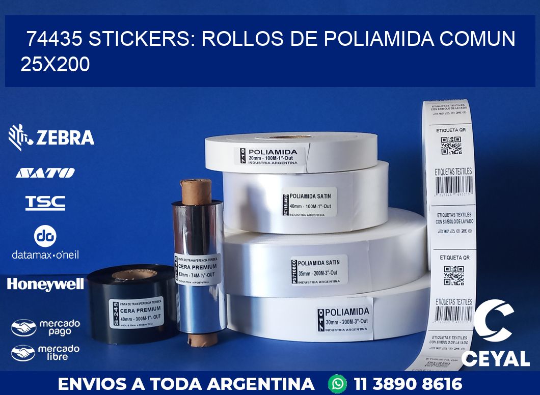 74435 STICKERS: ROLLOS DE POLIAMIDA COMUN 25X200
