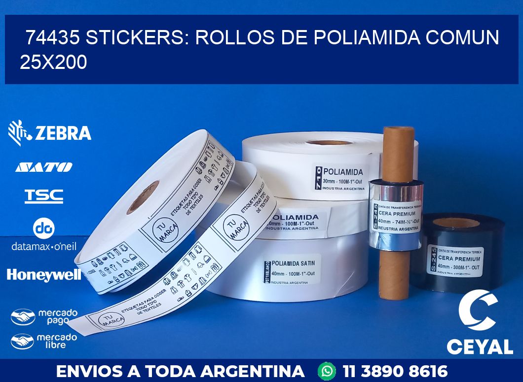 74435 STICKERS: ROLLOS DE POLIAMIDA COMUN 25X200