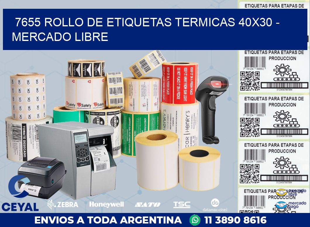 7655 ROLLO DE ETIQUETAS TERMICAS 40X30 – MERCADO LIBRE