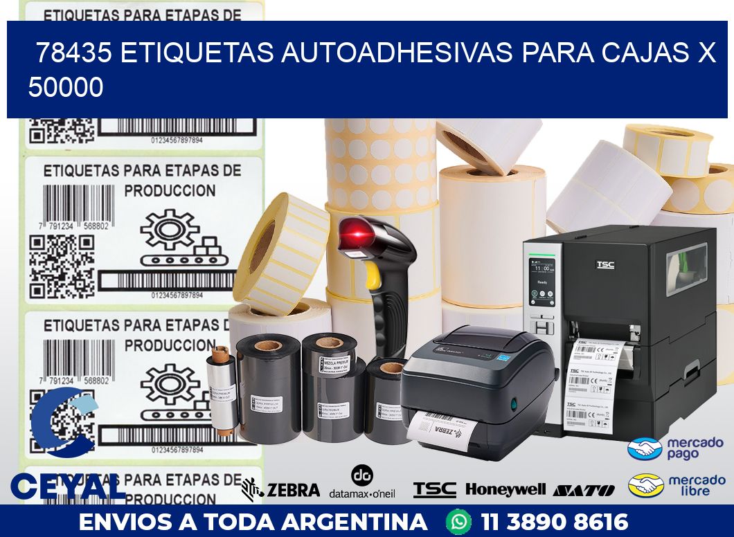 78435 ETIQUETAS AUTOADHESIVAS PARA CAJAS X 50000