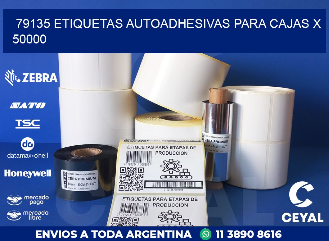 79135 ETIQUETAS AUTOADHESIVAS PARA CAJAS X 50000