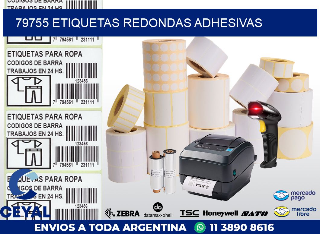 79755 ETIQUETAS REDONDAS ADHESIVAS
