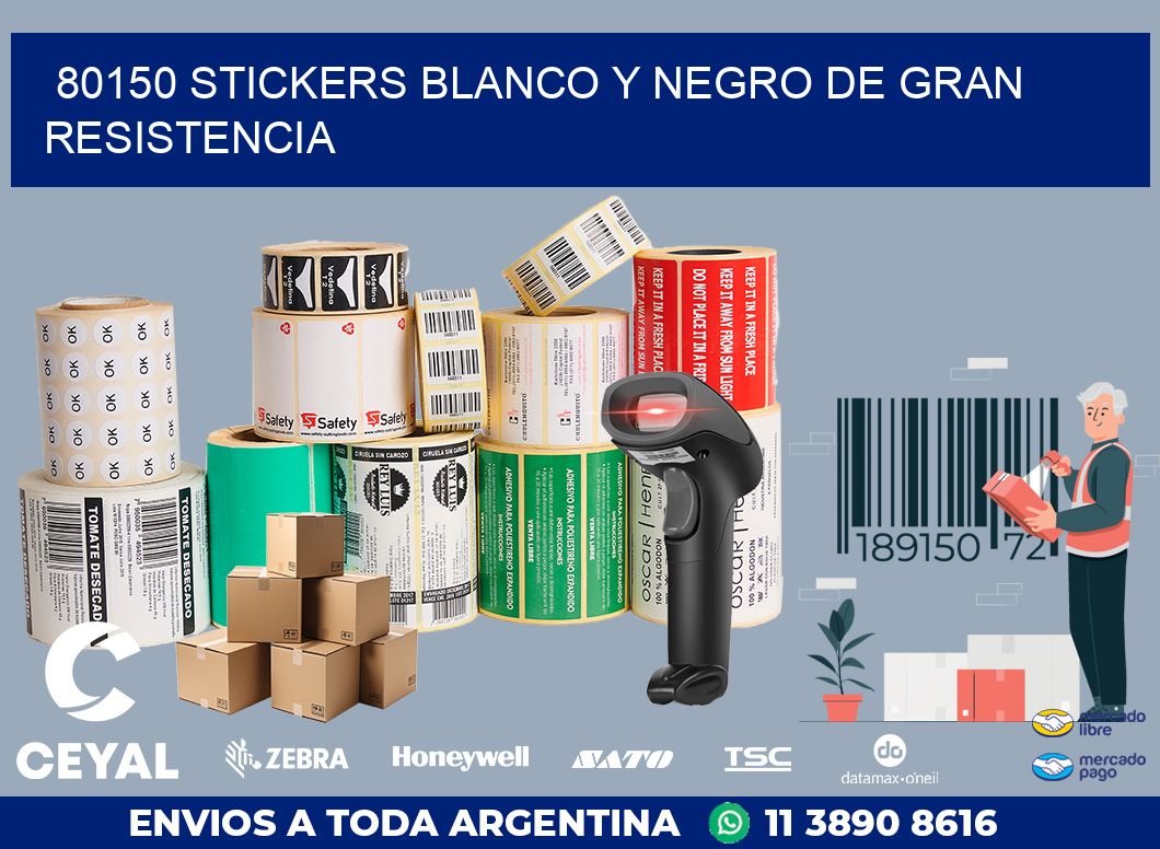 80150 STICKERS BLANCO Y NEGRO DE GRAN RESISTENCIA