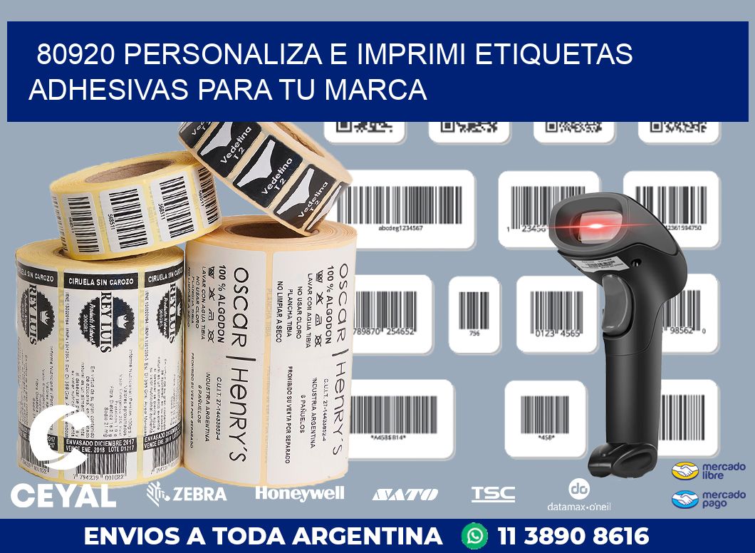80920 PERSONALIZA E IMPRIMI ETIQUETAS ADHESIVAS PARA TU MARCA