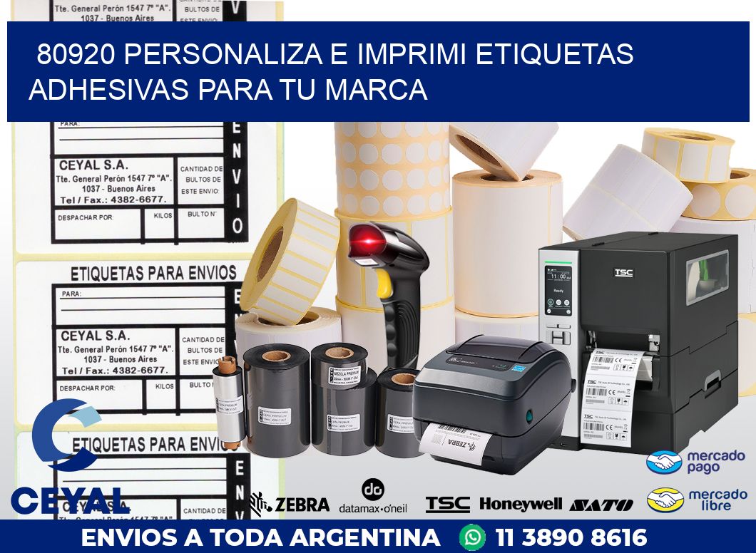 80920 PERSONALIZA E IMPRIMI ETIQUETAS ADHESIVAS PARA TU MARCA