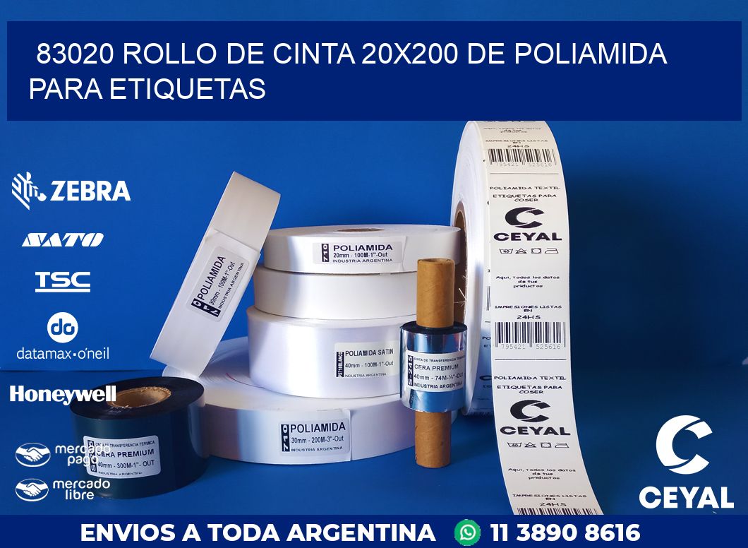 83020 ROLLO DE CINTA 20X200 DE POLIAMIDA PARA ETIQUETAS
