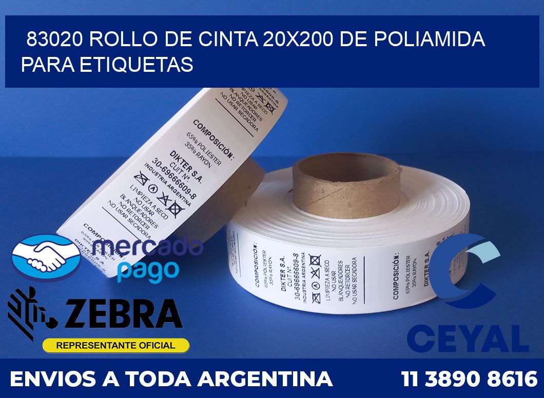 83020 ROLLO DE CINTA 20X200 DE POLIAMIDA PARA ETIQUETAS