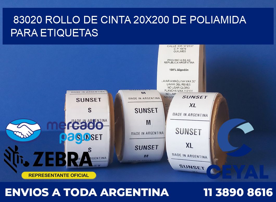 83020 ROLLO DE CINTA 20X200 DE POLIAMIDA PARA ETIQUETAS
