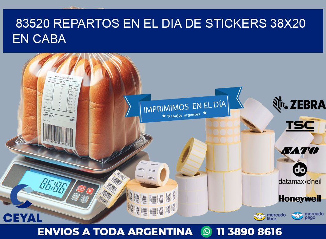 83520 REPARTOS EN EL DIA DE STICKERS 38X20 EN CABA
