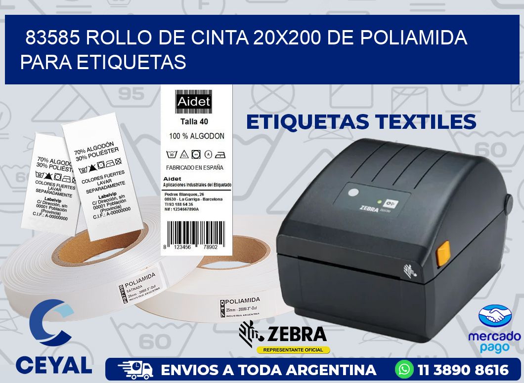 83585 ROLLO DE CINTA 20X200 DE POLIAMIDA PARA ETIQUETAS