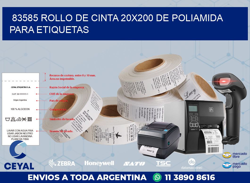 83585 ROLLO DE CINTA 20X200 DE POLIAMIDA PARA ETIQUETAS
