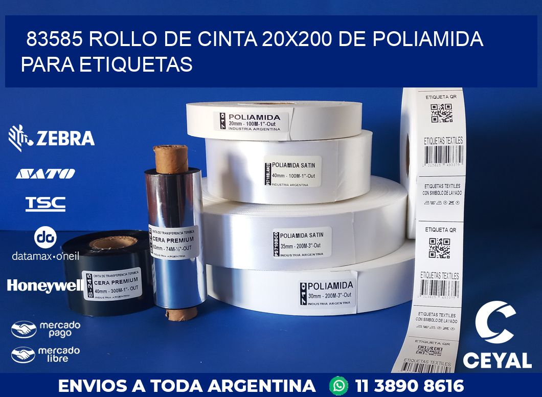 83585 ROLLO DE CINTA 20X200 DE POLIAMIDA PARA ETIQUETAS