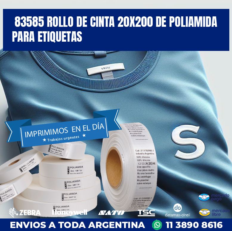 83585 ROLLO DE CINTA 20X200 DE POLIAMIDA PARA ETIQUETAS