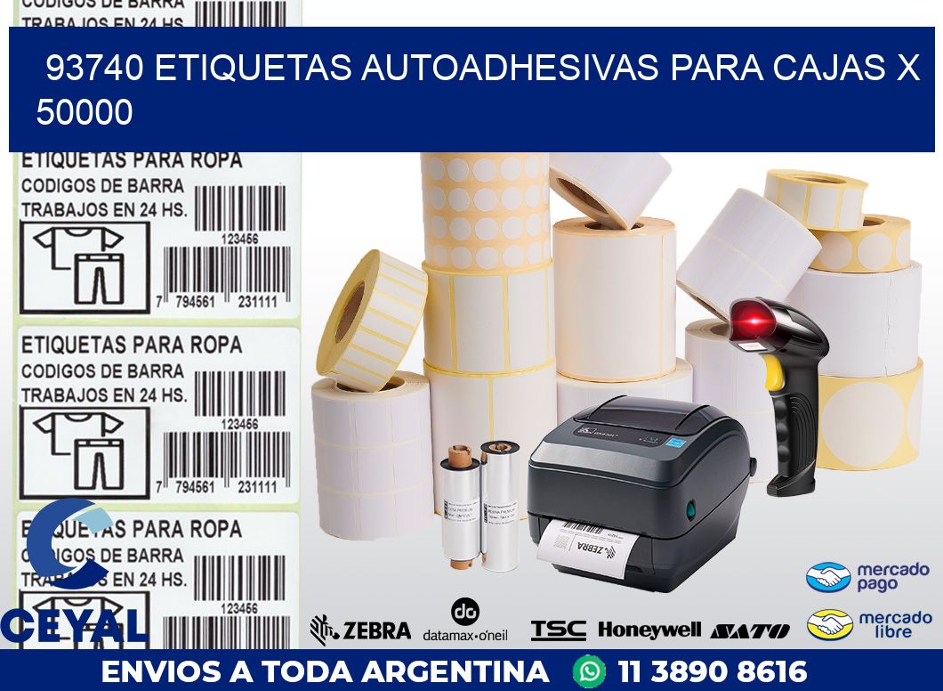 93740 ETIQUETAS AUTOADHESIVAS PARA CAJAS X 50000