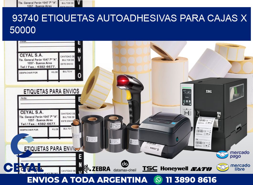 93740 ETIQUETAS AUTOADHESIVAS PARA CAJAS X 50000