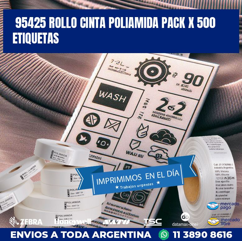 95425 ROLLO CINTA POLIAMIDA PACK X 500 ETIQUETAS