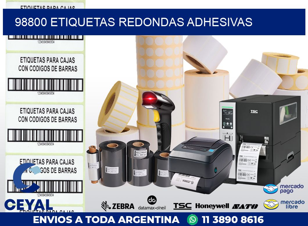 98800 ETIQUETAS REDONDAS ADHESIVAS