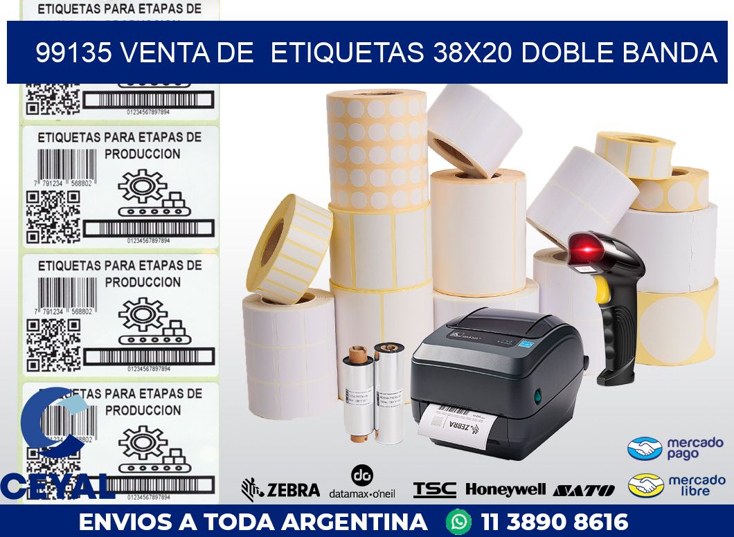 99135 VENTA DE  ETIQUETAS 38X20 DOBLE BANDA