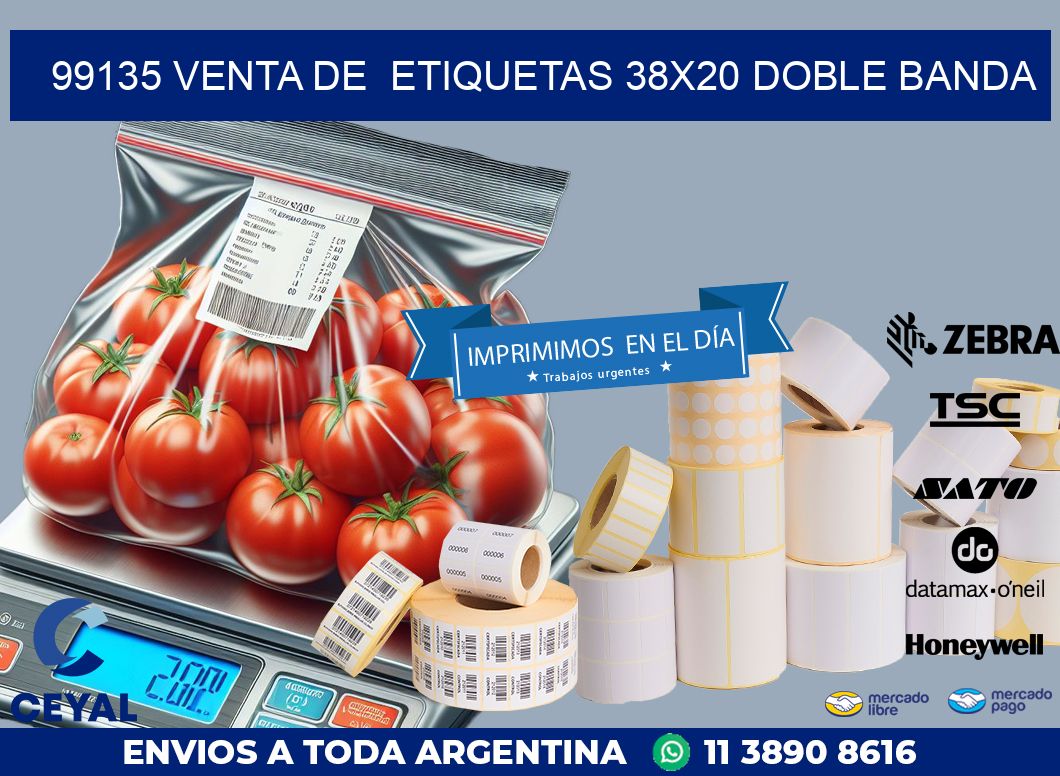 99135 VENTA DE  ETIQUETAS 38X20 DOBLE BANDA