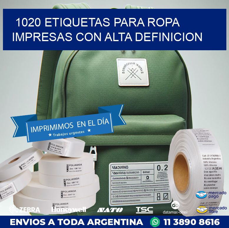 1020 ETIQUETAS PARA ROPA IMPRESAS CON ALTA DEFINICION
