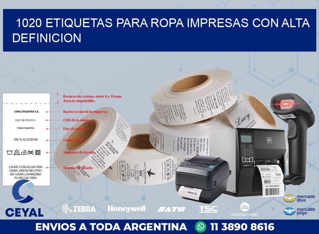 1020 ETIQUETAS PARA ROPA IMPRESAS CON ALTA DEFINICION
