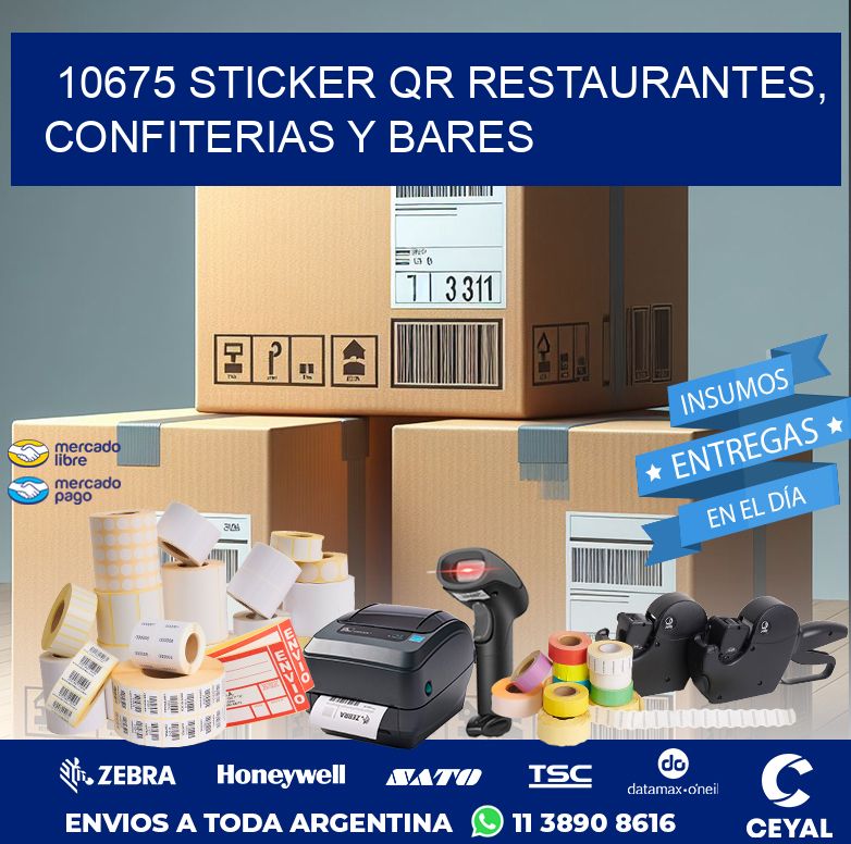 10675 STICKER QR RESTAURANTES, CONFITERIAS Y BARES