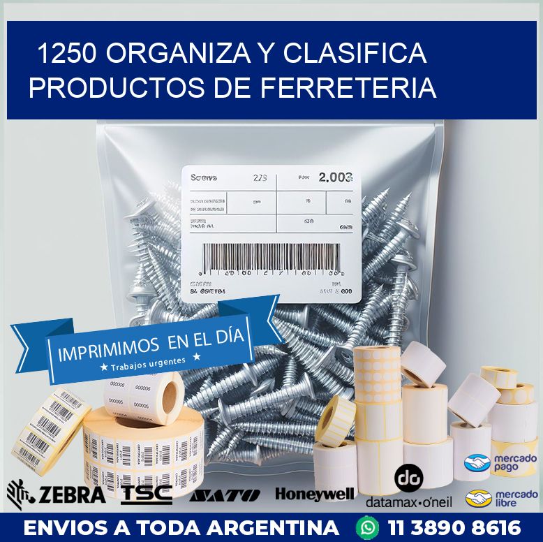 1250 ORGANIZA Y CLASIFICA PRODUCTOS DE FERRETERIA