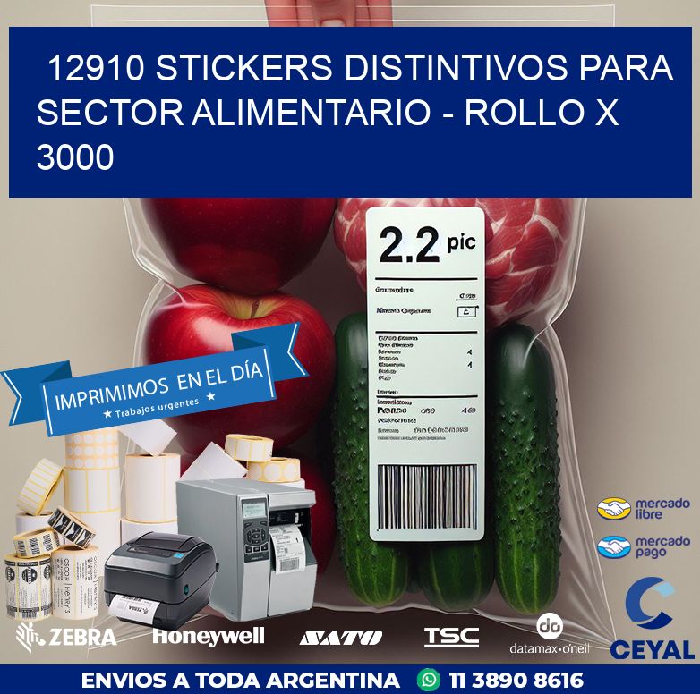 12910 STICKERS DISTINTIVOS PARA SECTOR ALIMENTARIO - ROLLO X 3000