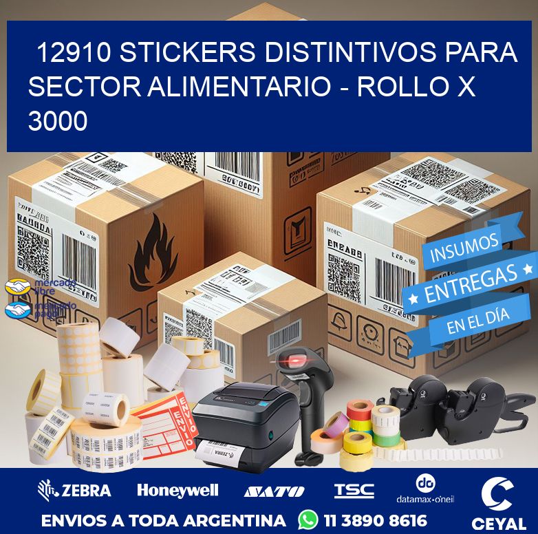 12910 STICKERS DISTINTIVOS PARA SECTOR ALIMENTARIO – ROLLO X 3000